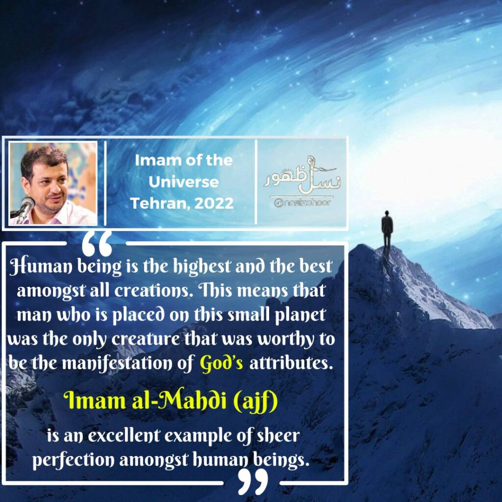 A man standing on top of a mountain, Dr Raefipour speech about humanity and perfection of human, quote about human beings.